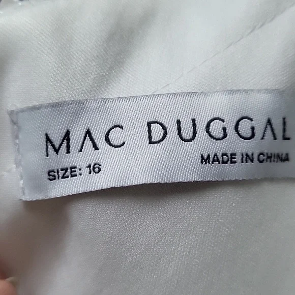 Mac Duggal 11624 White Beaded Bodice Gown 16 NWT - Picture 6 of 8